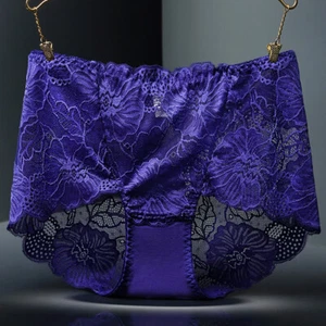 Sexy Women Lace Transparent Seamless Thin Triangle Pants Underwear Underpants - Picture 1 of 25