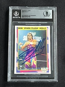 BOB HOLLY 1995 MERLIN WWF ROOKIE SIGNED AUTOGRAPHED CARD BECKETT BAS AUTHENTIC - Picture 1 of 2