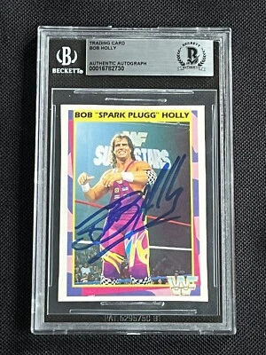 BOB HOLLY 1995 MERLIN WWF ROOKIE SIGNED AUTOGRAPHED CARD BECKETT BAS AUTHENTIC - Image 1 of 2