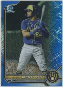 HEDBERT PEREZ 2022 Bowman Chrome Mega Box rifrattore blu # BCP-67 - Foto 1 di 2