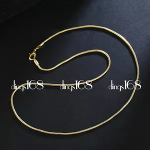 Collar de cadena de serpiente italiana de 2 mm de ancho relleno de oro 18 quilates de 16" - 38 pulgadas - Imagen 1 de 2