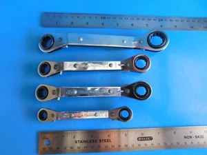 USED, BLUE POINT METRIC OFFSET FLAT RATCHETS, LOT OF 4 - Picture 1 of 8