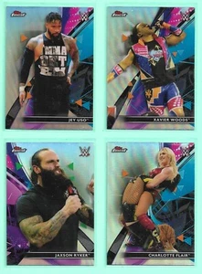4x Base Refractor 2021 Topps WWE Finest Jey Uso Xavier Woods Charlotte Flair Ryk - Picture 1 of 2