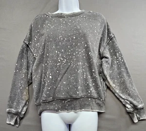 No Boundries Women's paint splatter cropped sweat shirt gray size small - Picture 1 of 12