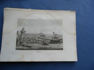 VEDUTA DI SAN LEUCIO-CASERTA-VESUVIO-ANTICA INCISIONE IN RAME-NAPOLI 1846 - Picture 1 of 1