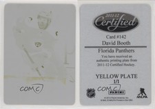 2011-12 Certified Printing Plate Yellow 1/1 David Booth #142