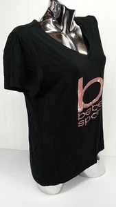 Damenshirt BEBE SPORT schwarz rosa metallic Top Größe Medium - Bild 1 von 4