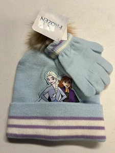 Disney Frozen Girls Hat & Gloves Set Ages 2-6 NWT - Picture 1 of 1