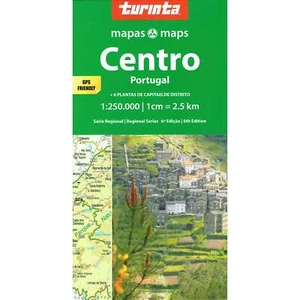 Portugal Central Road Map 1:250K, 6 street maps index of places, tourist info - Imagen 1 de 3