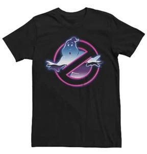 Nuevo con etiquetas Camiseta Gráfica Negra Retro Cuello Redondo Logotipo de Cazafantasmas Mediana Neón Años 80 - Imagen 1 de 4