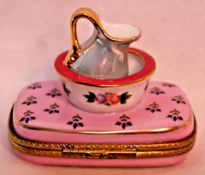 Limoges Trinkset Box Farbe Main France - Waschschüssel und Krug - Bild 1 von 6