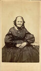 CIVIL WAR ERA CDV PHOTO - AN ELDERLY WOMAN IN MOURNING WEARING, CLAREMONT, NH