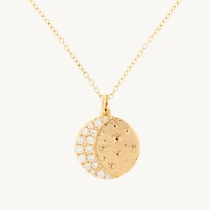 CATBIRD SOFIA ZAKIA WANING CRESCENT MOON DIAMOND NECKLACE 14k - Picture 1 of 6