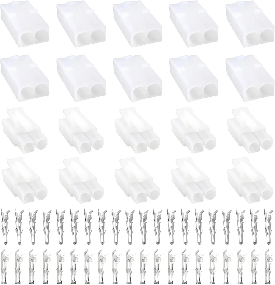 10 x coppia connettori Tamiya M + W per batteria RC NiMH Airsoft trasparente - Immagine 1 di 4