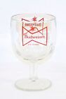  Budweiser Beer Thumbprint Glass Red Bow Tie Goblet Chalice Heavy Glass
