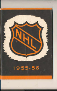 1955 - 56 Guide des médias de la Ligue nationale de hockey de la LNH em bx1