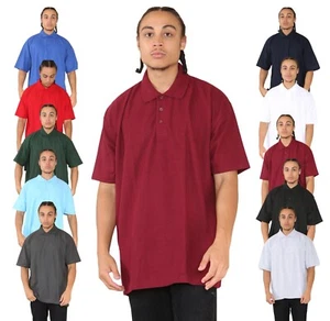 Mens Polo T-Shirt Big and Tall VR2 Cotton Big King Fit Collared Top UK 3XL-8XL - Picture 1 of 11