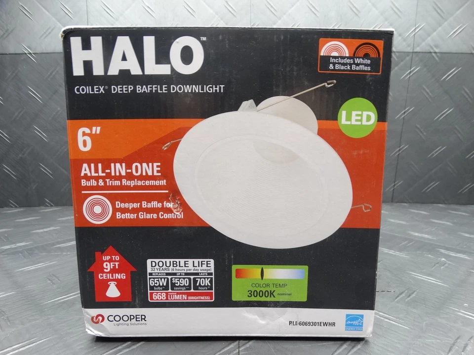 Halo LED Recessed Light RL 5in. and 6in. White Retrofit Trim at 3000k Soft