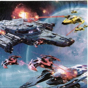 Papierservietten Raumschiff Krieg im Weltraum.  Servietten Raumschiff - Bild 1 von 1