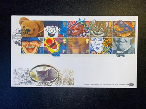 1991 SMILES GREETING STAMPS BENHAM 22ct GOLD 500(63) FDC & HARTFORD SHS CV £20 - Picture 1 of 2