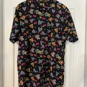 Fresh Prince of Bel-Air Button Up Shirt GEOMETRIC ALL OVER PRINT XL - 90s - Picture 1 of 8