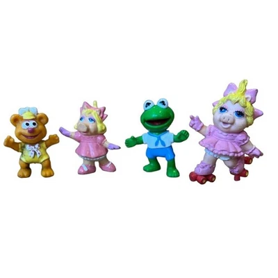 Lote de 4 bonecos Muppet Babies PVC aplausos Fozzie Kermit Miss Piggy McDonald’s - Imagem 1 de 4