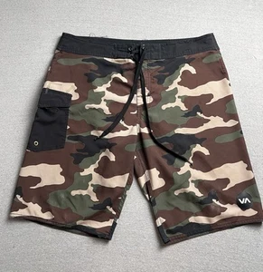 RVCA Boardshorts Herren 34 grün Camouflage Camouflage Strand Surfen Schwimmen - Bild 1 von 18