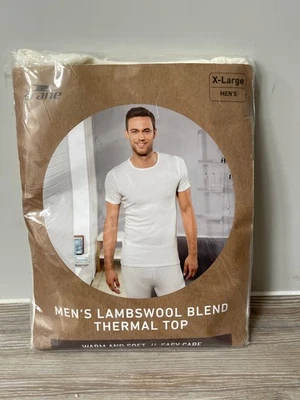 Crane Thermal Top Lambswool Cream Ecru Short Sleeve Base Layer Men's XL 💖 NEW - Image 1 of 4