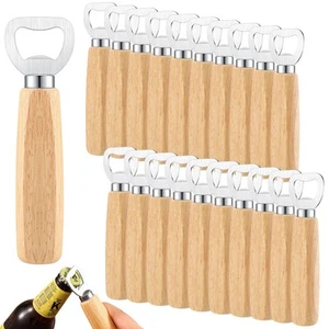 20 Pcs Stainless Steel Bottle Opener Bartender Wood Beer Opener Cider Wine Op... - Picture 1 of 7