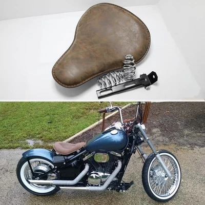 Asiento individual de resorte Bobber para motocicleta Kawasaki Vulcan 500 750 800 900 personalizado Foto 1 de 4