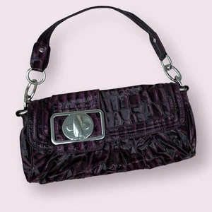 GUESS by Marciano Purple Croc Embossed Shoulder Y2K Clutch Handbag - Picture 1 of 8