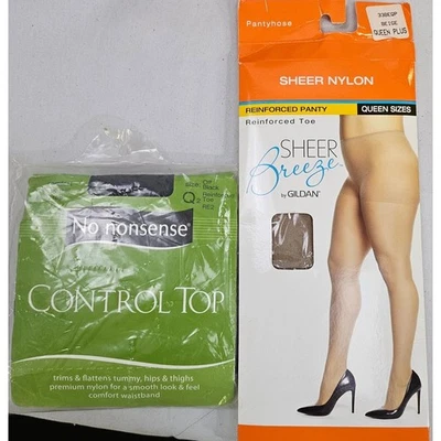 Pantimedias No Nonsense Control Top Negro Nylon Talla Q2 y Marrón Brisa Transparente Talla Qn Foto 1 de 4