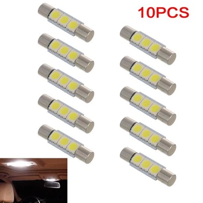 Vanity New For Car Led 10pcs 5050 Visor 3smd 29mm White Light Bulb Mirror - Image 1 of 4