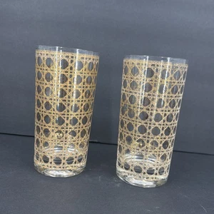 Vintage Cannella by Culver 22k Gold Plated Highball Glass 5 5/8” (Set of 2) EUC - Picture 1 of 3