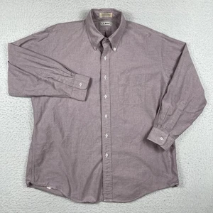 LL Bean Shirt Mens 17.5-33 Purple Single Needle Vintage Casual Workwear Office - Picture 1 of 13