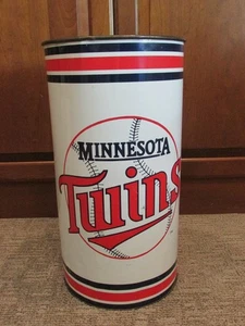 Vintage Minnesota Twins Metall Mülleimer 19" 1987 von P&K Products Company - Bild 1 von 8