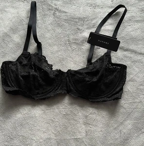 NATORI 724314 Heavenly Convertible Balconette Lace Underwire Bra Black Sz 38D - Picture 1 of 6