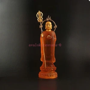 23,5 cm farbige Glasur Ksitigarbha Erde Speicher Bodhisattva Buddha Statue Ornament - Bild 1 von 6