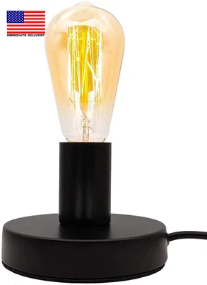 Industrial Table Lamp Base E26/E27 Ceramic Base Holder, Vintage Small Desk Lamp  - Image 1 of 4