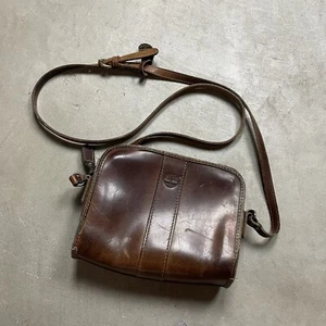 Vintage Timberland Leather Shoulder Bag Small Purse Tote Made in USA Cross Body - Picture 1 of 11