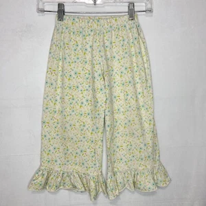 Hannah Kate Ruffled Knit Pants Elastic Waistband Yellow Floral Size 7 - Picture 1 of 5