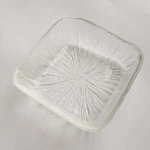 Sasaki Rain glass dish bowl 11cm Japanese design Vintage Japan texture - Picture 1 of 14