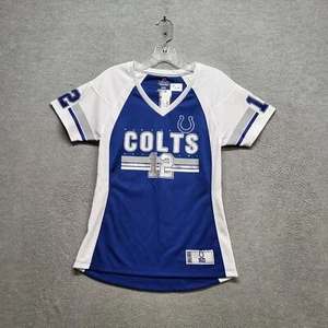 Indianapolis Colts Women Jersey Small Blue Majestic Logo Andrew Luck 12 NWT - Picture 1 of 12
