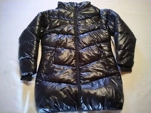 Spyder ThermaWEB Long Puffer Jacket Womens Large Hooded Black NWT$249 - Picture 1 of 12