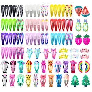 Funtopia Hair Clips for Girls,100 Pcs No Slip Metal Snap, Barrettes for Kids Tee - Picture 1 of 7
