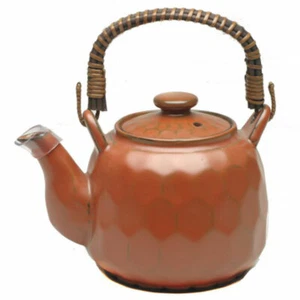 Japanese Tea-pot  w/Tea Strainer Ceramic 8Go Kikko Tainetsu Design/Made in Japan - Picture 1 of 6