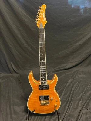 Samick Artist Series Super Strat Guitar H/H Maple Quilt Top Honey Gold W/Case - Image 1 of 4