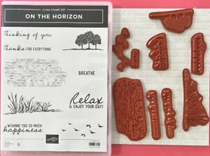 STAMPIN UP! ON THE HORIZON 9 RUBBER STAMPS With Matching dies