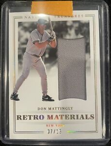 Don Mattingly 2023 National Treasures Retro Materials Patch 7/15 Yankees Great