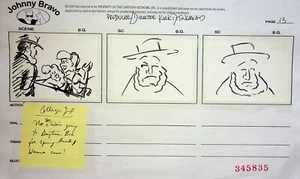 Johnny Bravo KIRK TINGBLAD SIGNED Hand Drawn Production Storyboard Page 1997 #KT - Picture 1 of 2